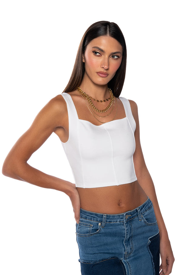 PAXTON CLARA SCOOP NECK CROP BASIC TANK