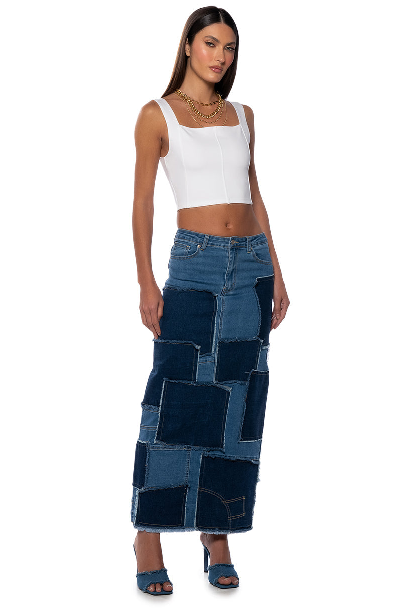 PAXTON CLARA SCOOP NECK CROP BASIC TANK