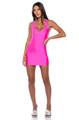 PAXTON DISCO HALTER NECK BODYCON MINI DRESS