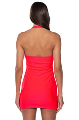 PAXTON DISCO HALTER NECK BODYCON MINI DRESS