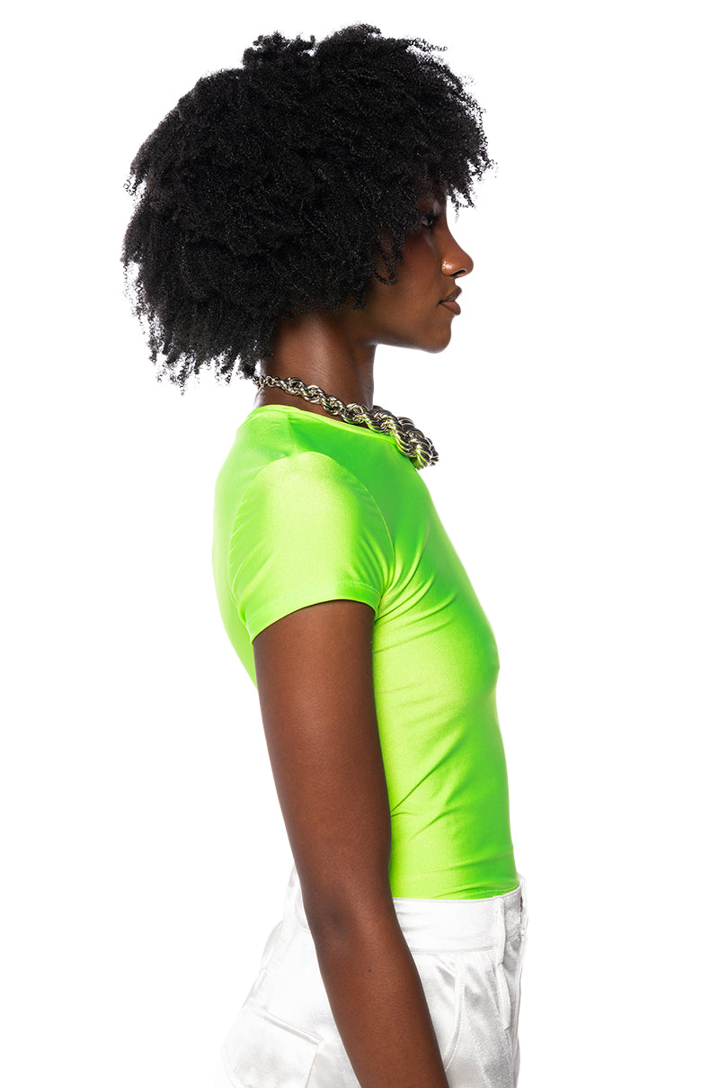 PAXTON DISCO SHORT SLEEVE TSHIRT IN LIME
