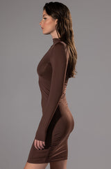 PAXTON ELEVATE RUCHED LONG SLEEVE MINI DRESS