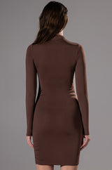 PAXTON ELEVATE RUCHED LONG SLEEVE MINI DRESS