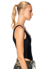 PAXTON SAMI SCOOP SLEEVELESS BODYSUIT IN BLACK