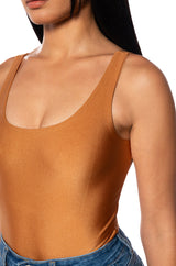 PAXTON SAMI SCOOP SLEEVELESS BODYSUIT IN RUST