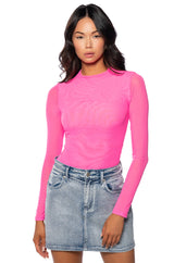 PAXTON SEXY DOUBLE MESH LONG SLEEVE BODYSUIT