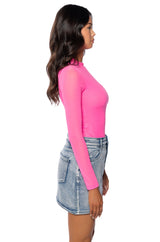 PAXTON SEXY DOUBLE MESH LONG SLEEVE BODYSUIT