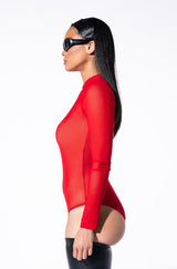 PAXTON SEXY MESH LONG SLEEVE BODYSUIT
