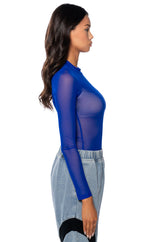PAXTON SEXY MESH LONG SLEEVE BODYSUIT