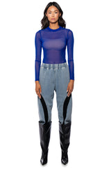 PAXTON SEXY MESH LONG SLEEVE BODYSUIT
