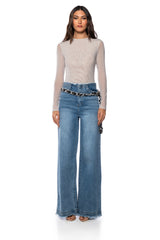PAXTON SEXY DOUBLE MESH LONG SLEEVE BODYSUIT