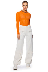 PAXTON SEXY SINGLE MESH LONG SLEEVE BODYSUIT
