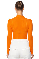 PAXTON SEXY SINGLE MESH LONG SLEEVE BODYSUIT