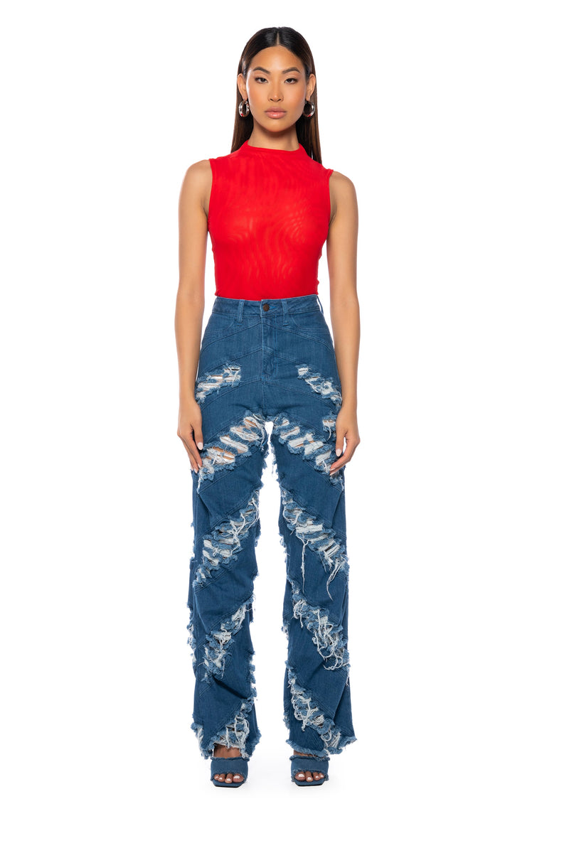 PAXTON SLEEVELESS MESH BODYSUIT