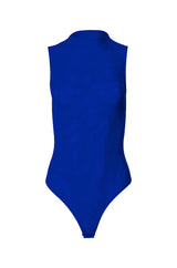 PAXTON SLEEVELESS MESH BODYSUIT IN ROYAL BLUE