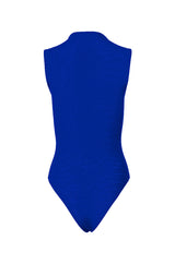 PAXTON SLEEVELESS MESH BODYSUIT IN ROYAL BLUE