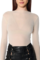 PAXTON TWO PACK RAW HEM LONG SLEEVE MESH TEES IN BLACK AND CREAM