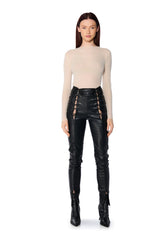 PAXTON TWO PACK RAW HEM LONG SLEEVE MESH TEES IN BLACK AND CREAM