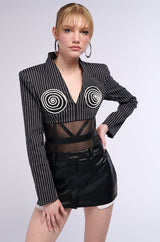 PEEKABOO POCKET FAUX LEATHER SKIRT