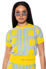 PENELOPE YELLOW SHORT SLEEVE TOP