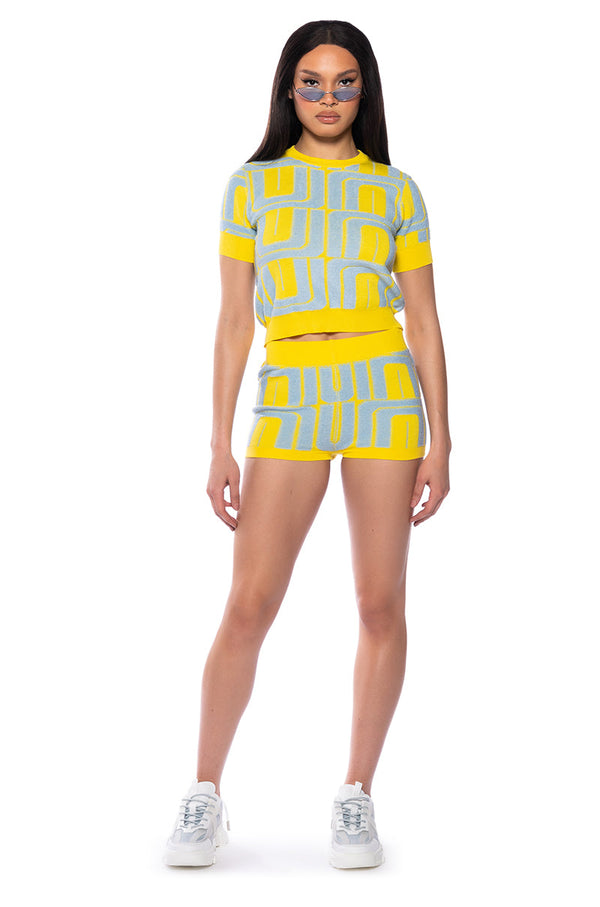 PENELOPE YELLOW SHORT SLEEVE TOP