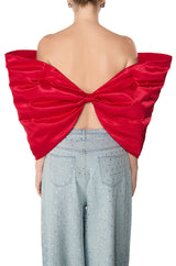 PERFECT GIFT DRAMATIC SATIN BOW TOP IN RED