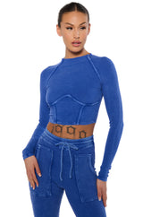 PETUNIA MINERAL WASH LONG SLEEVE TOP