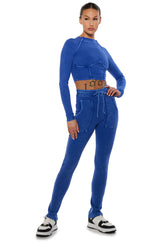 PETUNIA MINERAL WASH LONG SLEEVE TOP