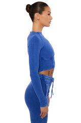 PETUNIA MINERAL WASH LONG SLEEVE TOP