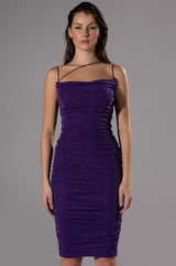 PICK YOUR POISON RUCHED MIDI DRESS
