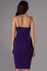 PICK YOUR POISON RUCHED MIDI DRESS
