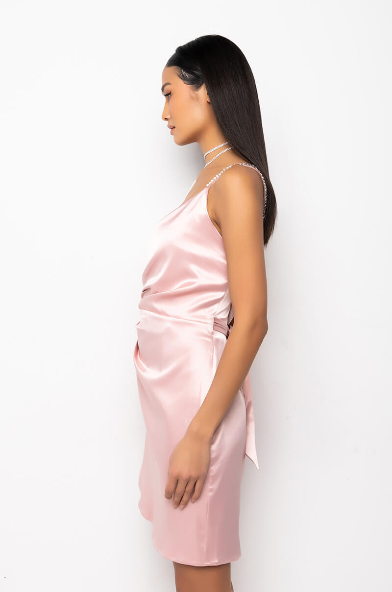 PICTURE READY WRAP FRONT MINI DRESS