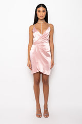 PICTURE READY WRAP FRONT MINI DRESS