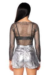 PIPER RHINESTONE TOP IN BLACK