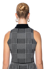 PLAID ABOUT YOU KNIT MOCK NECK CROPPED TOP