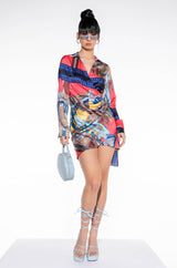 PLAY IT RIGHT WRAP MINI DRESS