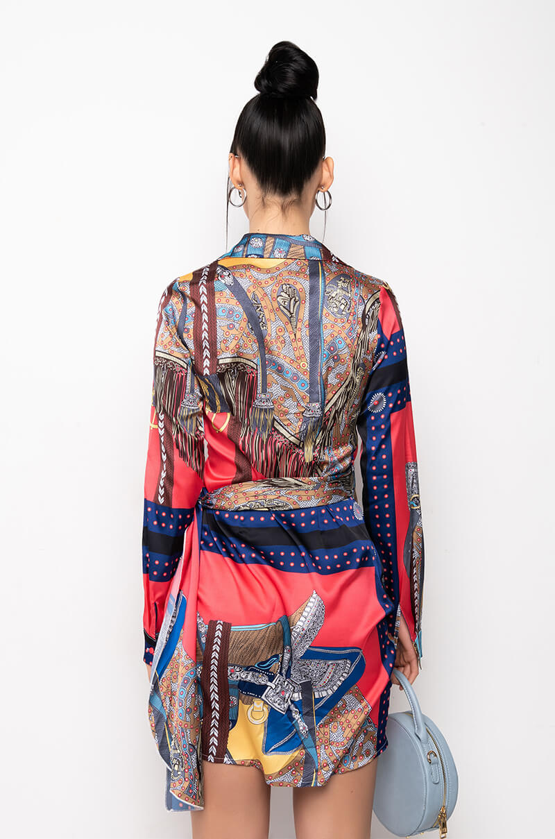 PLAY IT RIGHT WRAP MINI DRESS