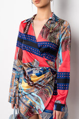 PLAY IT RIGHT WRAP MINI DRESS