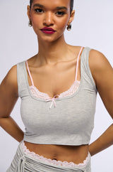 PLAY NICE LACE DETAILED TANK