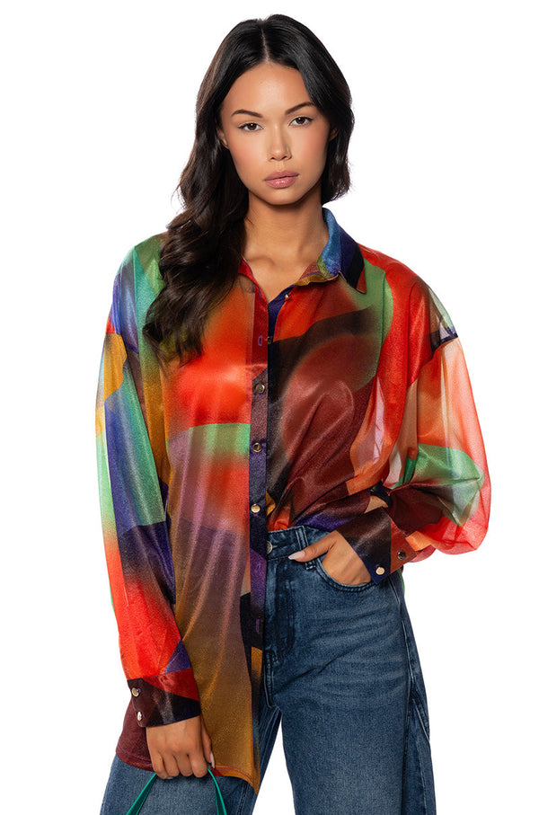 PLAY THE PART PATTERNED BUTTONDOWN