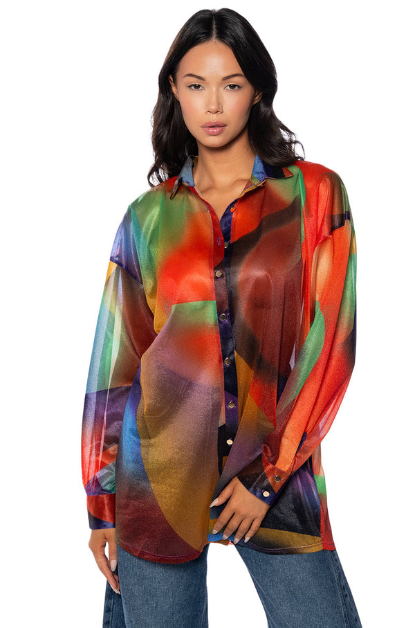 PLAY THE PART PATTERNED BUTTONDOWN