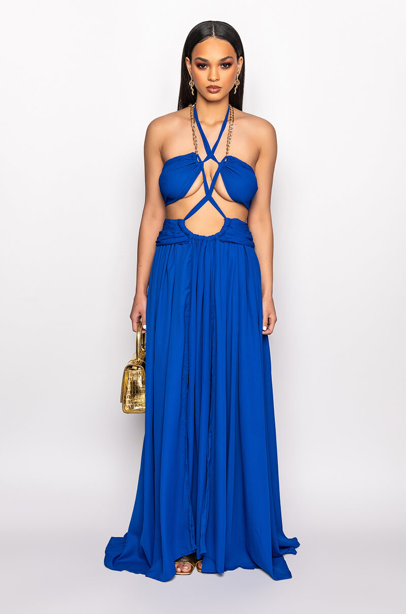 PLAY YOUR PART RIGHT MAXI DRESS WITH HIGH SLITS
