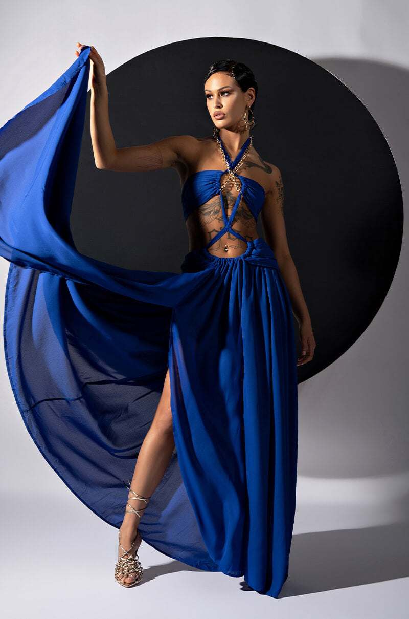 PLAY YOUR PART RIGHT MAXI DRESS WITH HIGH SLITS