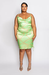 PLUS ALL ABOUT THE CHAINS SATIN MINI DRESS
