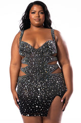 PLUS BADDIE CUT OUT MESH MINI DRESS