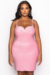 PLUS BOTTLE SERVICE METALLIC RHINESTONE MINI DRESS