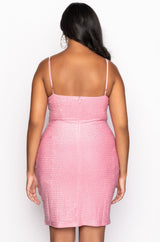 PLUS BOTTLE SERVICE METALLIC RHINESTONE MINI DRESS