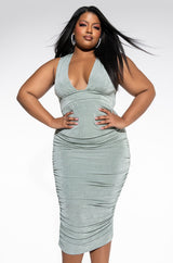 PLUS CLASS ACT SLINKY MIDI DRESS