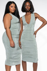 PLUS CLASS ACT SLINKY MIDI DRESS