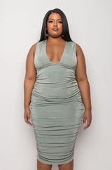 PLUS CLASS ACT SLINKY MIDI DRESS